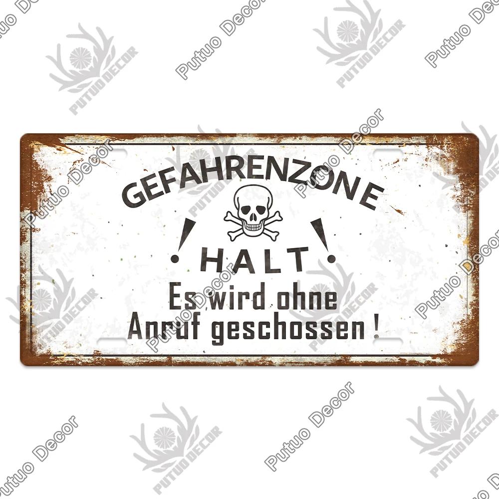 Putuo Decor Deutsche Kriegsgeschichte Vintage Metallschild mit Nummernschild-ähnlichem Design - Ideal für Garagen- und Heimwanddekoration