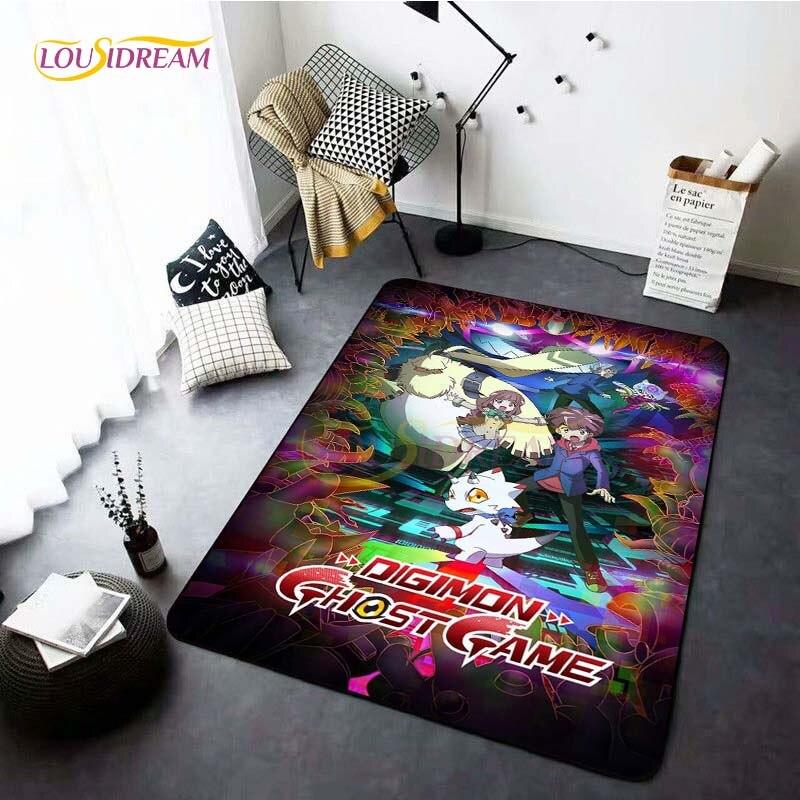Neue Cartoon Digimon Teppiche für Wohnzimmer Rom Anime Teppich Schlafzimmer weiche Bodenmatte Anti-Rutsch-Fußmatte Home Decor Geschenk Picknick