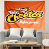 Custom Name Cheetos Print Tapestry, Backdrop, Easy Setup, Ideal for Bedroom, Office & Living Room, with Aesthetic Wall Hanging Decor.