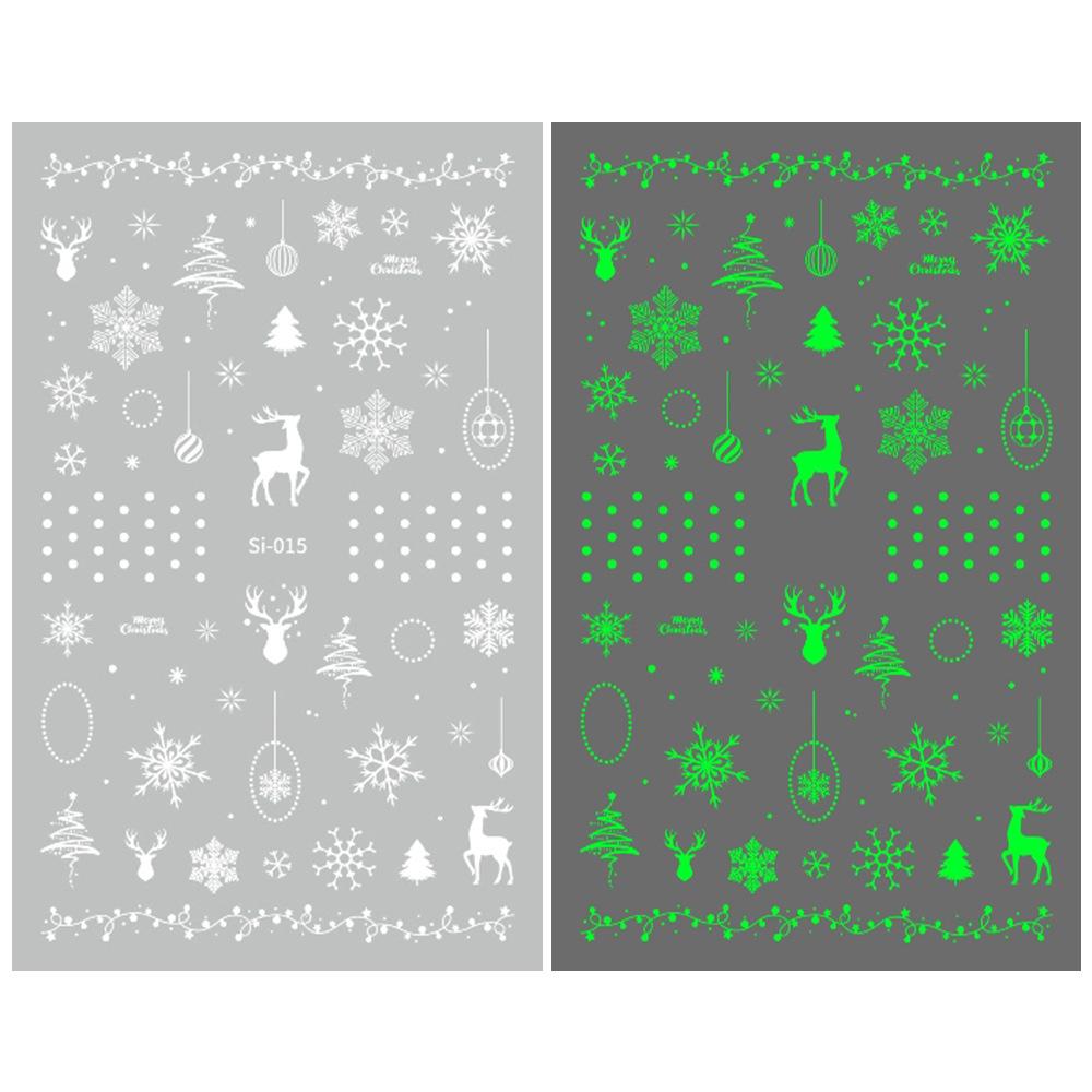 2026 Luminous Green & Blue Nail Stickers for Professional Salons - White-Enhancing Style