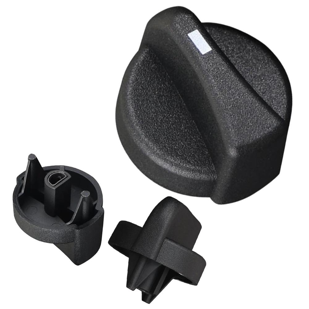 3PCS AC Heater Blower Fan Climate Control Knobs Switch Button for Peterbilt 330 335 357 367 375 378 379 384 386 387 Chrome/Black 3pcs Black