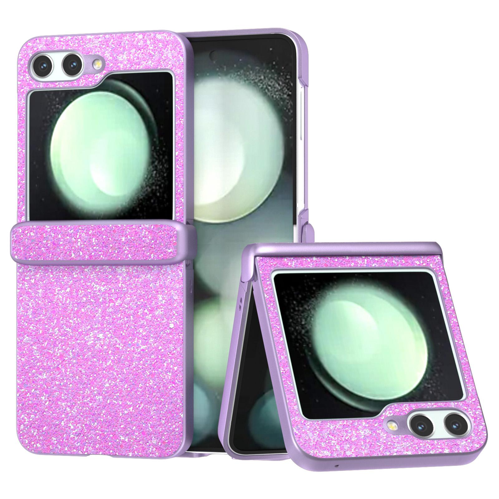 

For Samsung Galaxy Z Flip7 FE 5G/Z Flip6 5G Phone Case Wholesale PC+PU Leather Phone Shell Pinkish Purple