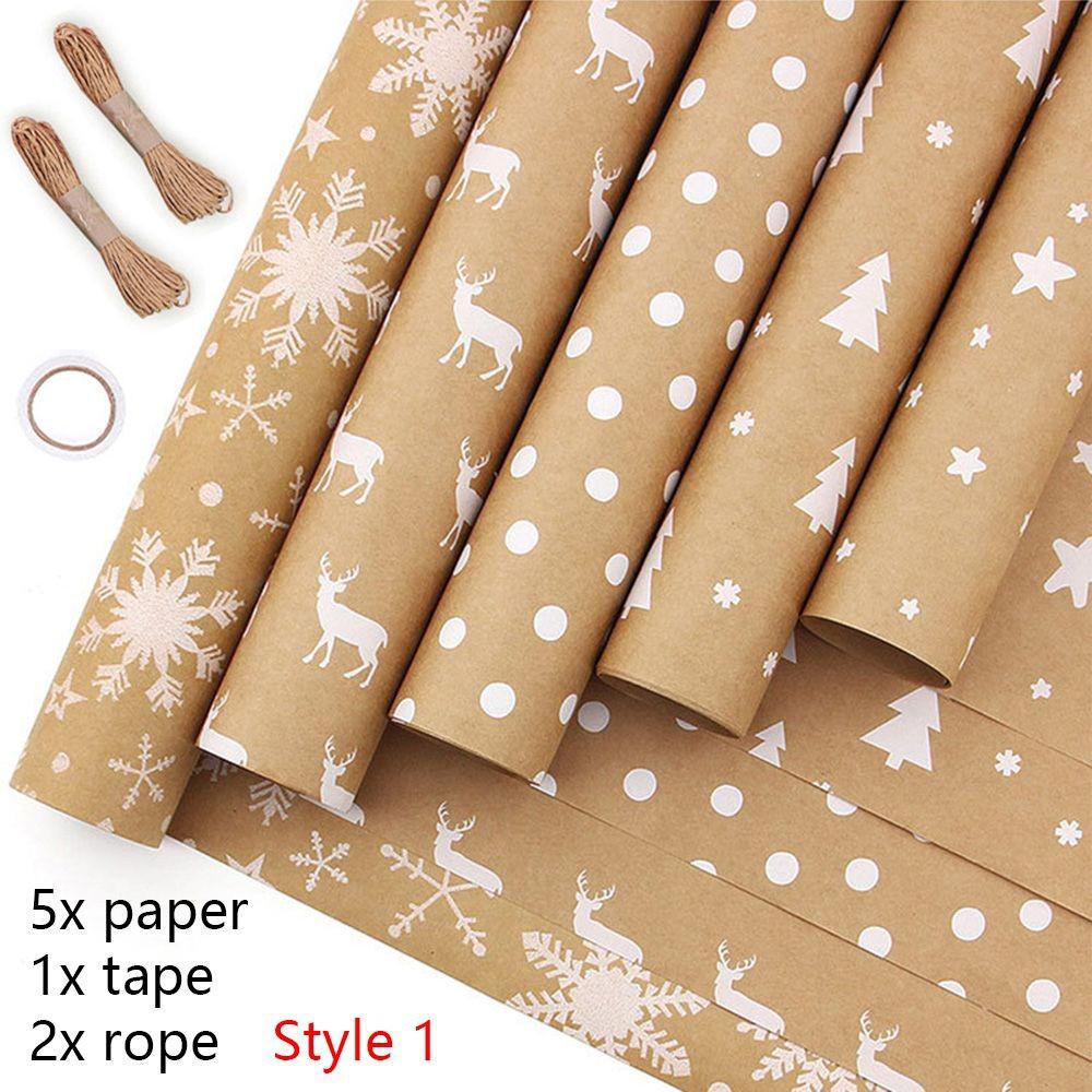 Exclusive Retro Snowflake & Star Polka Dot Christmas Gift Wrapping Paper