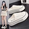 Summer New Fashion Board Shoes Women's Platform Casual Half Slippers Korean Version Heightening Casual Canvas Women's Shoes Versatile