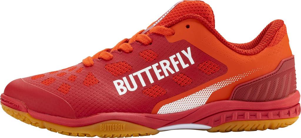 Butterfly Table Tennis Shoes Lezoline Rivalis 93710 Flash Red Size 24.0cm - Breathable Cushioned High-Grip Anti-Twist Unisex Indoor Sport Shoes