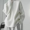 Men's Arctic Velvet Soft Knit Half-Turtleneck Sweater - Autumn/Winter Solid Color, Loose, Warm, Basic Style
