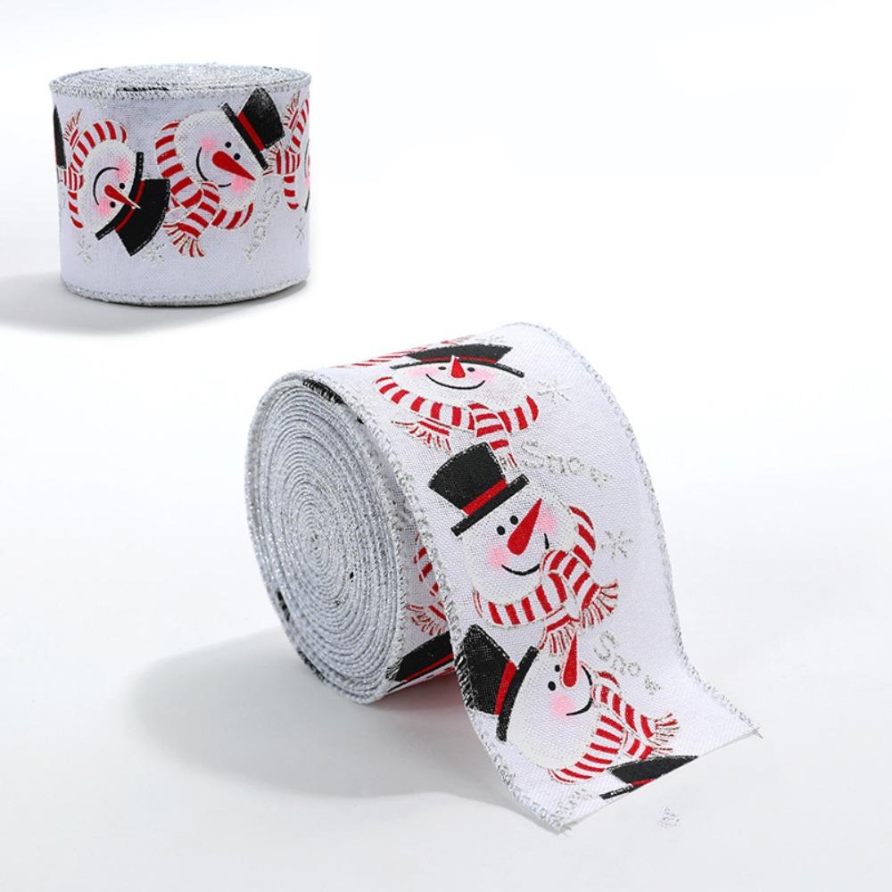 Xmas Gift Wrap Ribbon Tree Printed Bouquet Ribbon Hand Knitting Gift Box Packing Strap Party Decor