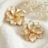 European and American Jewelry Personalized Striped Pattern Flower-shaped Gold-plated Women's Light Luxury Temperament Stud Earrings