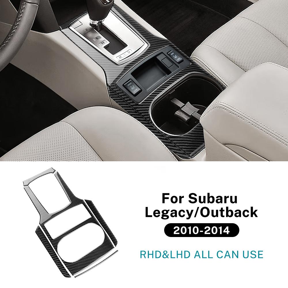 Мягкая наклейка из настоящего углеродного волокна для Subaru Legacy Outback 2010-2014 LHD RHD Декоративная накладка на панель переключения передач Автомобильный интерьер 5 шт. For Legacy 10-14 чёрный