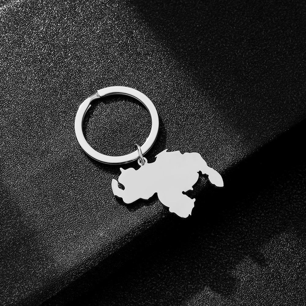 Popular Smooth Venezuela Pendant Keychain for Men & Women - Ethnic Style Stainless Steel Accessory