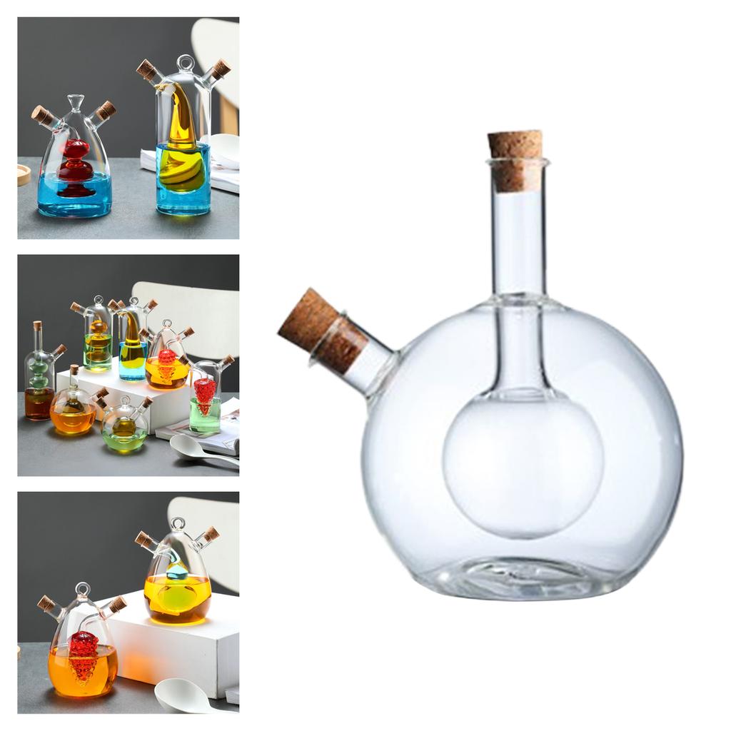 Öl- und Essigkännchen Spenderflasche Glas Olivenölflasche Kännchen Küchenutensilien Doppelter Ausgießer Sojasauce Essigflasche