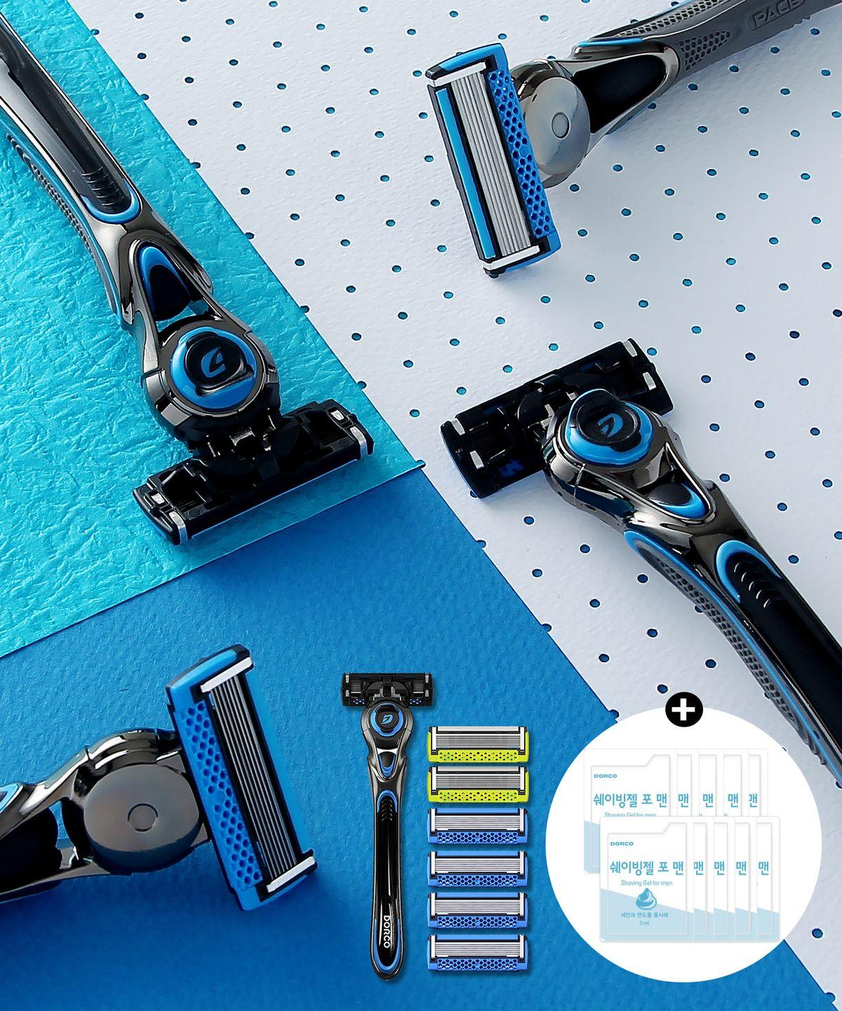 Face Fresh Starter Kit Shaving Set (Razor + 7 Blades) + Free Gift (10 Portable Shaving Gels)