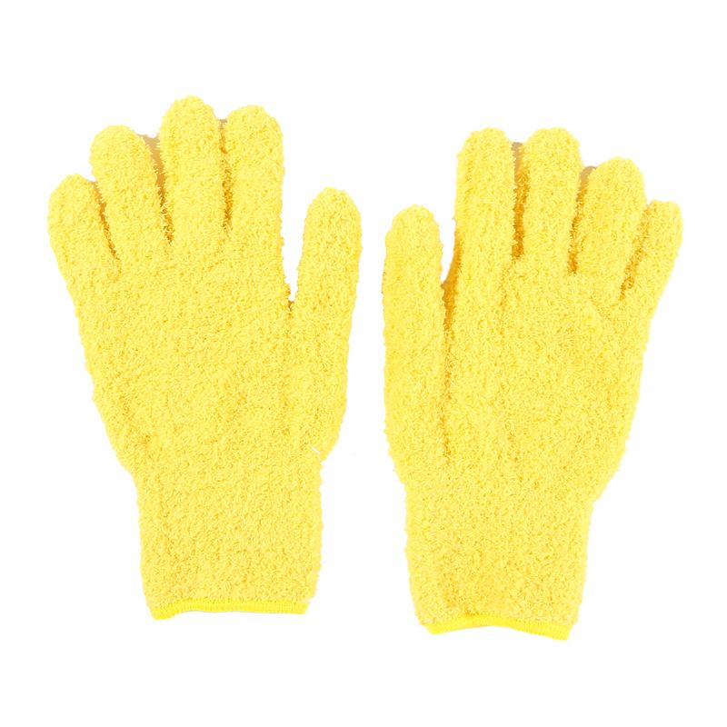 1pár čisticích rukavic Mikrovlákno Coral Fleece Rukavice pro péči o auto Pevné Pětiprsté Odstranění prachu Domácí práce Absorpční rukavice