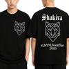Heißer Verkauf Singer Shakira Welttournee 2026 Doppelseitiger Aufdruck T-Shirt Unisex Y2k Gothic Baumwoll-T-Shirt Harajuku Hip Hop Punk T-Shirt