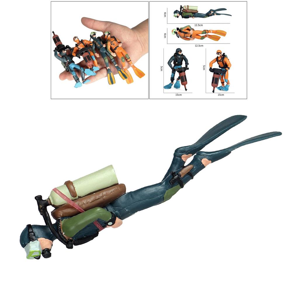Miniature Diver Action Figure Scene Ornaments Oceans Pavilion Aquarium Decoration Accessories 3D