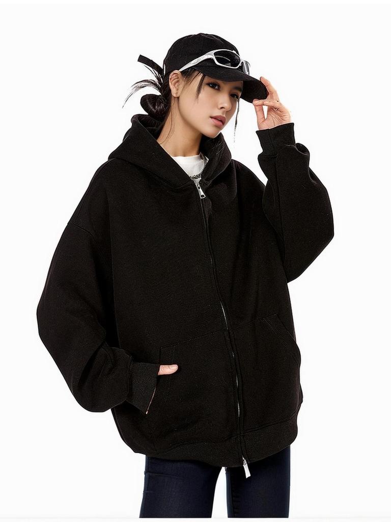 Trendy 2025 Classic Heavyweight Versatile Zip-Up Hoodie for Couples