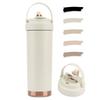 SKIASE Tumbler with Ceramic Water with Direct with Stainless Cold and Heat Coffee and Carbonated Drinks Easy To Popular for and White Straw, Coating,