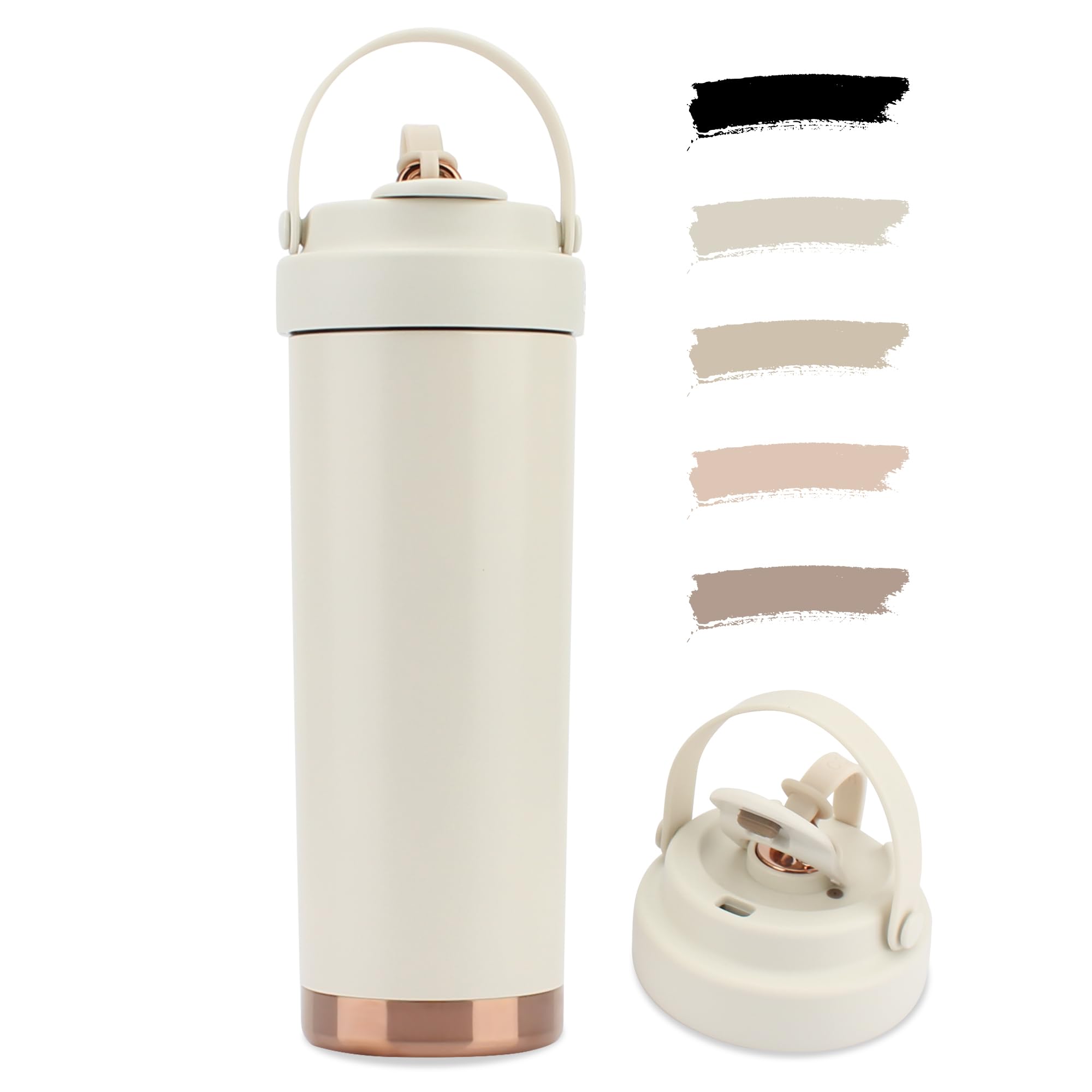 

SKIASE Тамблер с керамическим покрытием для воды с прямым контактом из нержавеющей стали для холодных и горячих напитков Легкий в использовании Популярный для и Белая соломинка, Покрытие, белый