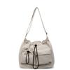 Fashion nylon shoulder bag new simple drawstring messenger bag versatile large capacity lightweight tote bag