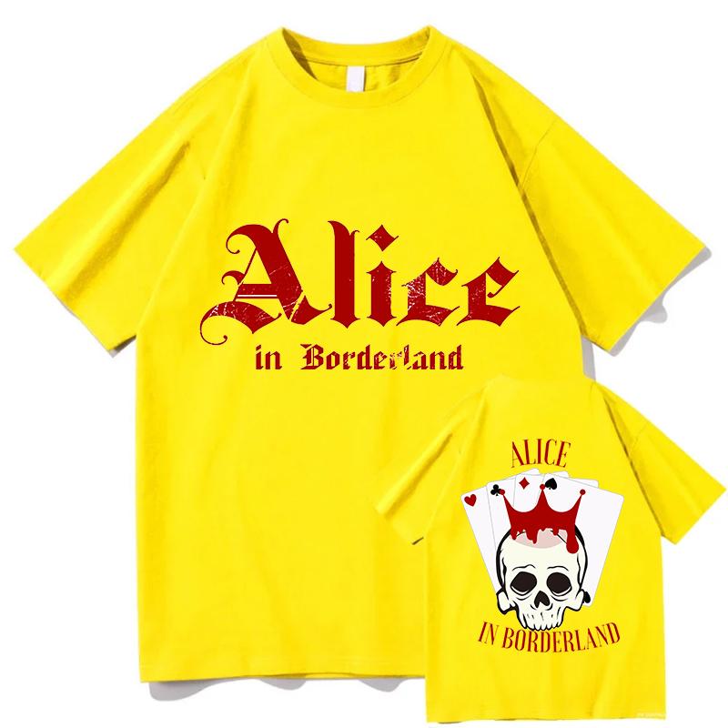 100% Cotton Vintage Alice In Borderlands Tour 2026 T-Shirt Fashion Men/Women Retro Oversize Loose Pure Cotton Clothes Tees Shirt