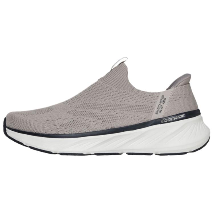 Skechers Men's Gray/Brown Edgeride Relaxed Fit: Edgeride - Commissioner Trendy Sports Durable Low-Top Casual Running Shoes Sneaker 232839-Tpe Cm