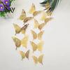 Home Atmosphere Decor 12Pcs/Set Wall Sticker 3D Hollow Butterfly Design Lightweight Easy Living Room Installation Decals Bedroom Birthday Party