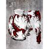 Men's Fashion 3D Scorpion Print Hoodies Sweatpants Set Casual Personality Hooded Sweatshirt Joggers Set Outdoor Tracksuit Outfit