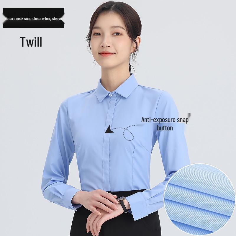 Cămașă Profesională cu Mânecă Lungă Albă pentru Femei - Primăvară/Toamnă Stil Coreean Croială Slim Top Formal