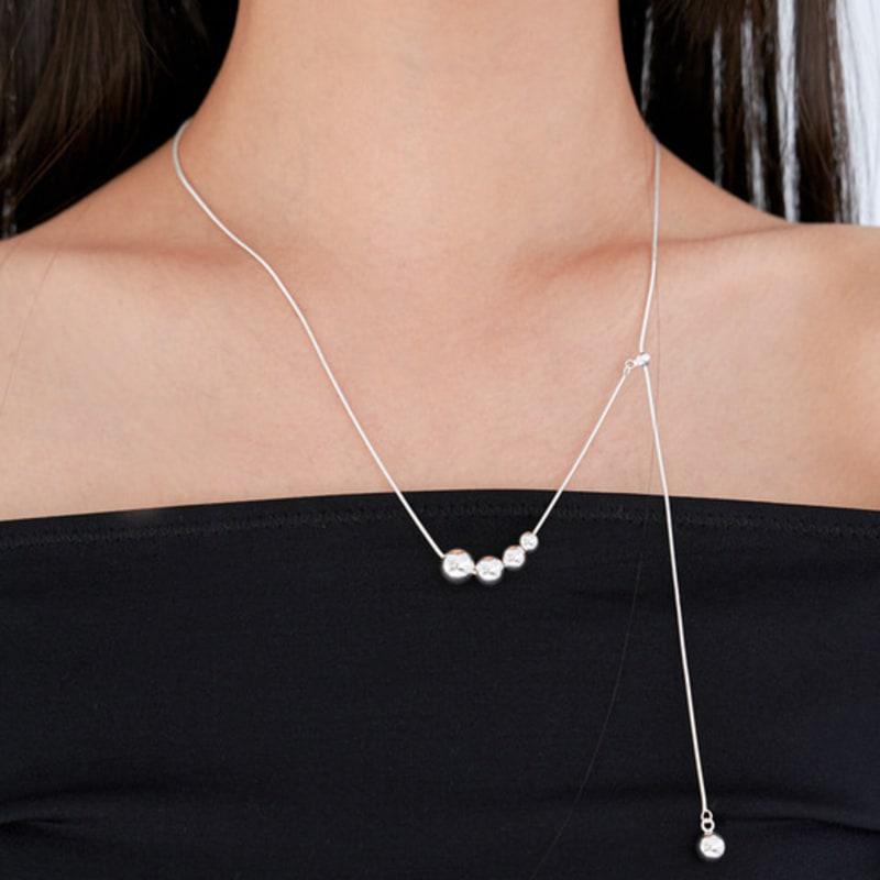 POSTLUDE [SILVER] DROP BALL SN CHAIN NECKLACE