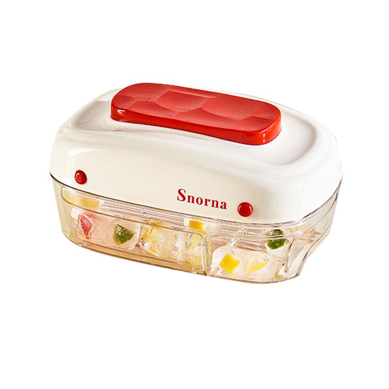 

Поднос для кубиков льда с крышкой и контейнером 32 ячейки Поднос для льда для морозильной камеры Форма для прессования Штабелируемые формы для приготовления охлаждающих кубиков Кухонные гаджеты красный