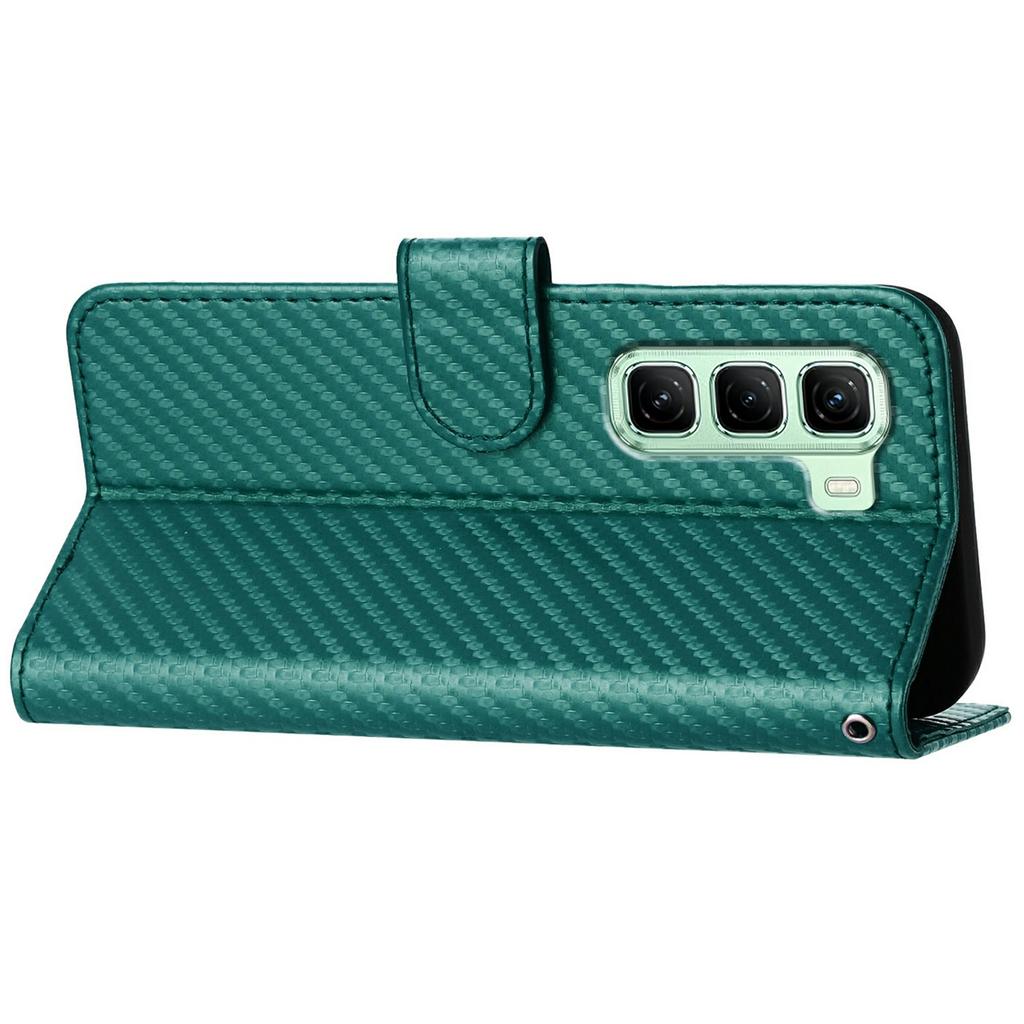 YX0070 For Infinix Hot 50 5G Wallet Case Carbon Fiber Texture Leather Cell Accessories Phone Cover
