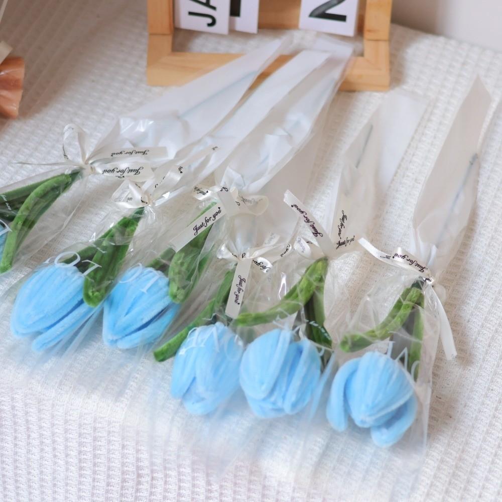 5pcs Handmade Artificial Tulip Bouquets Home Decor Artificial Flowers  Valentine's Day Gift