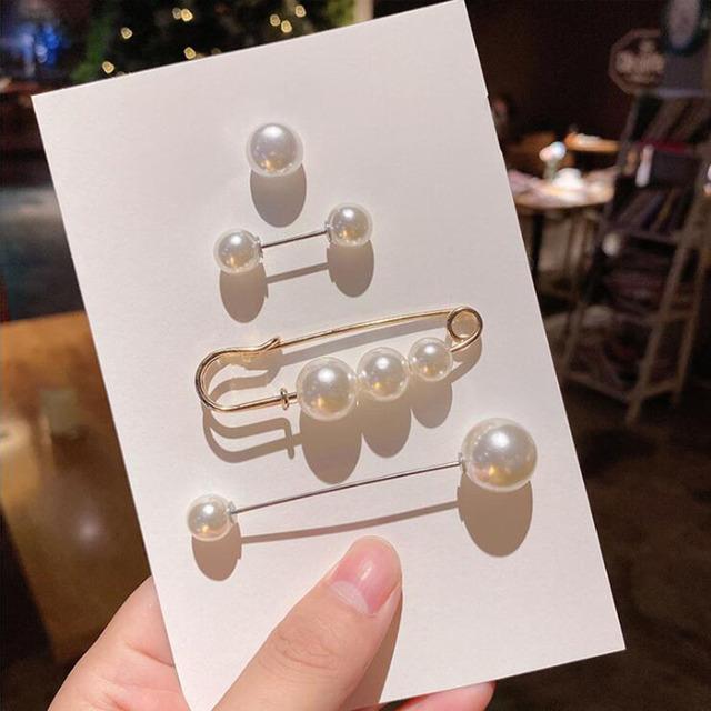 Pin Brooch Set Big Beads Stylish Stylish Clothing Brooches Pearl Lapel Pin Sweater Dress Pin Brooch Pins Badge Women Buckle AccessoriesFashion Jewelry