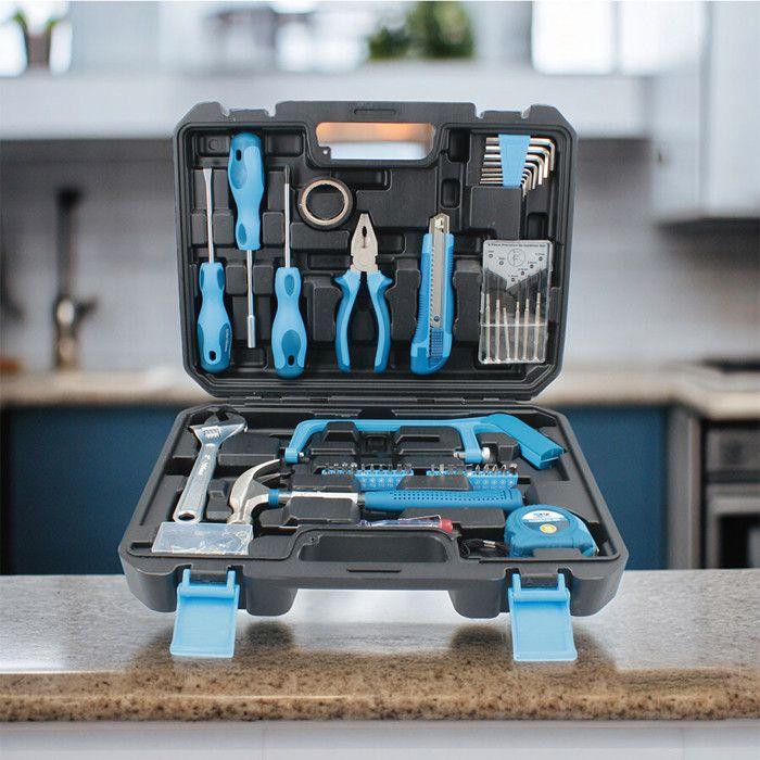 Mallette à Outils - Ferrestock - 124 Pièces - Acier au carbone - Acier au chrome vanadium - Mixte