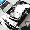 Tapis de Souris Fille Anime 90x40cm Antidérapant Tapis de Bureau Gaming Plateau Clavier Ordinateur Portable Bureau Esports Joueur Noir Blanc