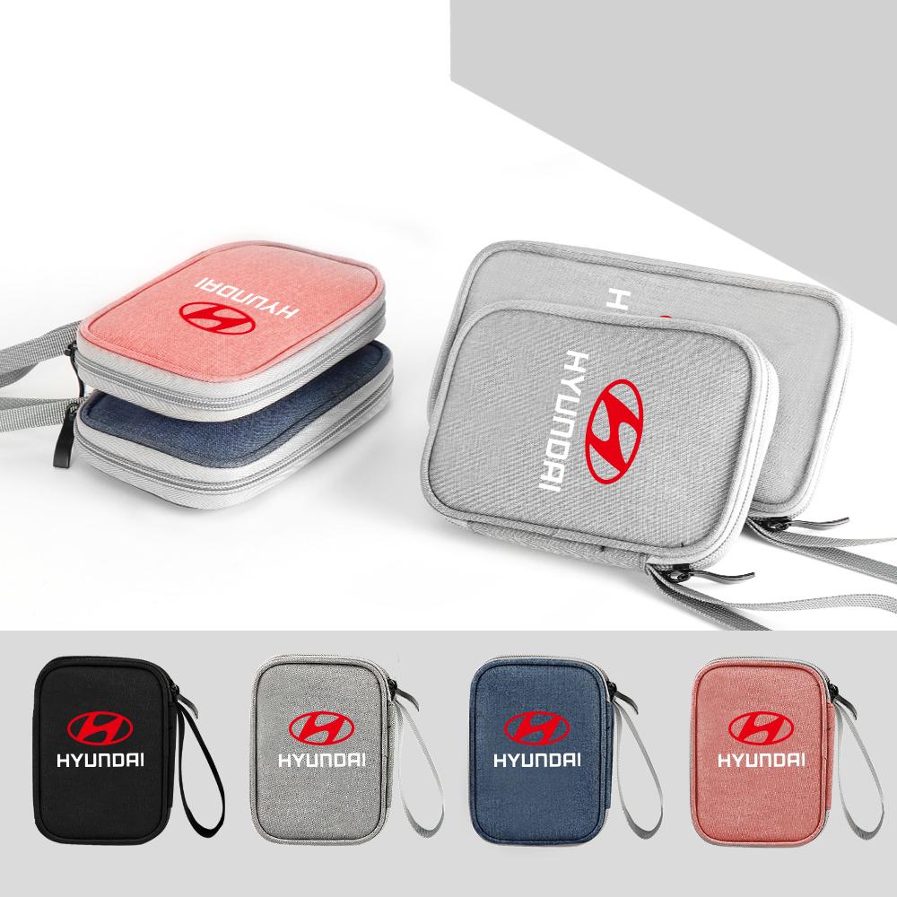 Portable Car Travel Key Driver's License Storage Bag Waterproof Organizer For HYUNDAI GDI i20 i30 Tucson i10 ix35 i40 Creta HB20 E8