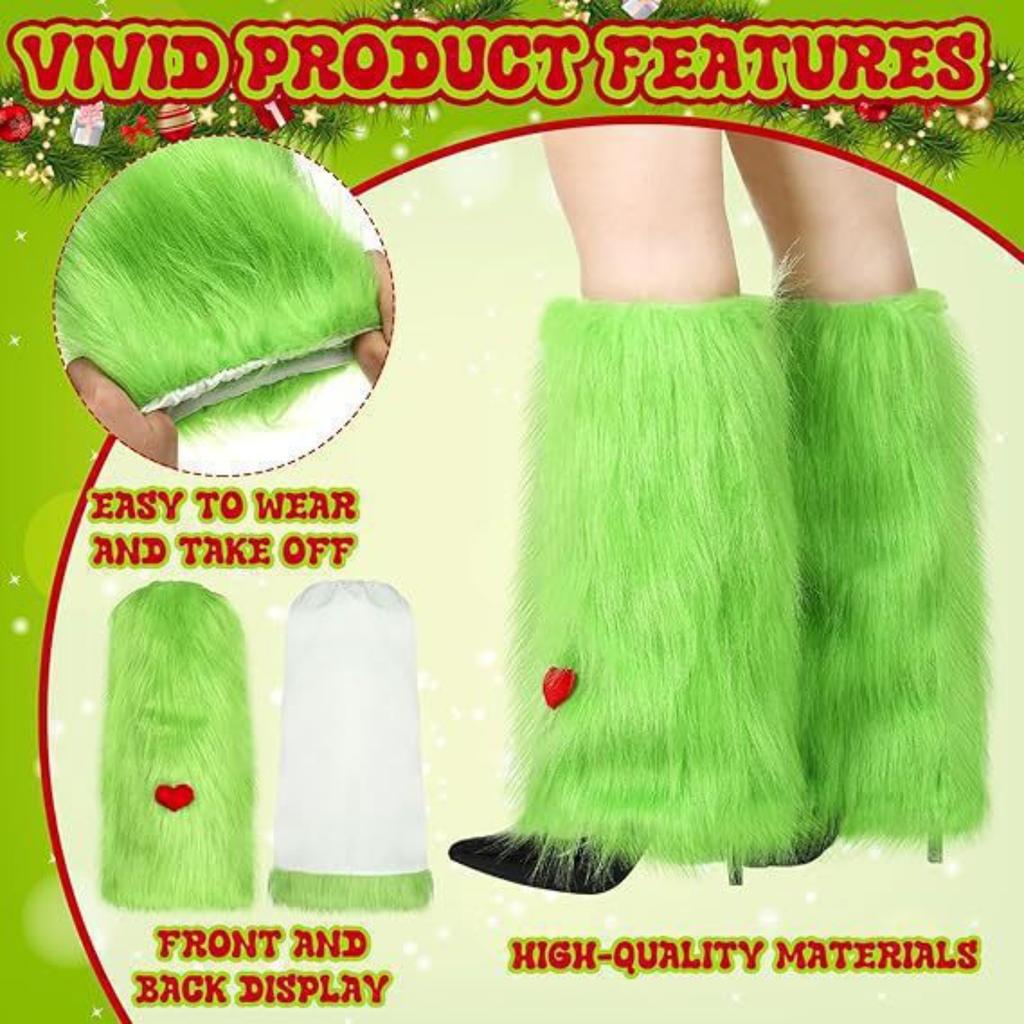 Women's Christmas Furry Socks Love Winter Plush Boot Covers