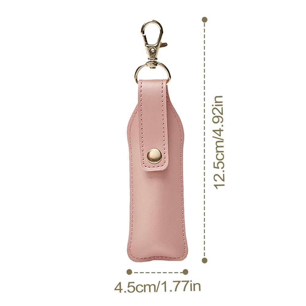 Chapstick Holder Keychain Small Leather Lip Cream Pouch Keyring Lip Balm Holder Keyring Chapstick Holder Keyring For Women Girls розовый