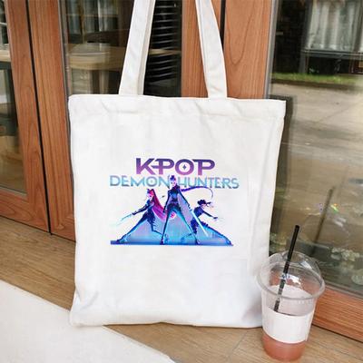 KPOP Demon Hunter Gruppo di Ragazze Stampa Studente Libro Spalla Tela Borsa Shopping Borsetta