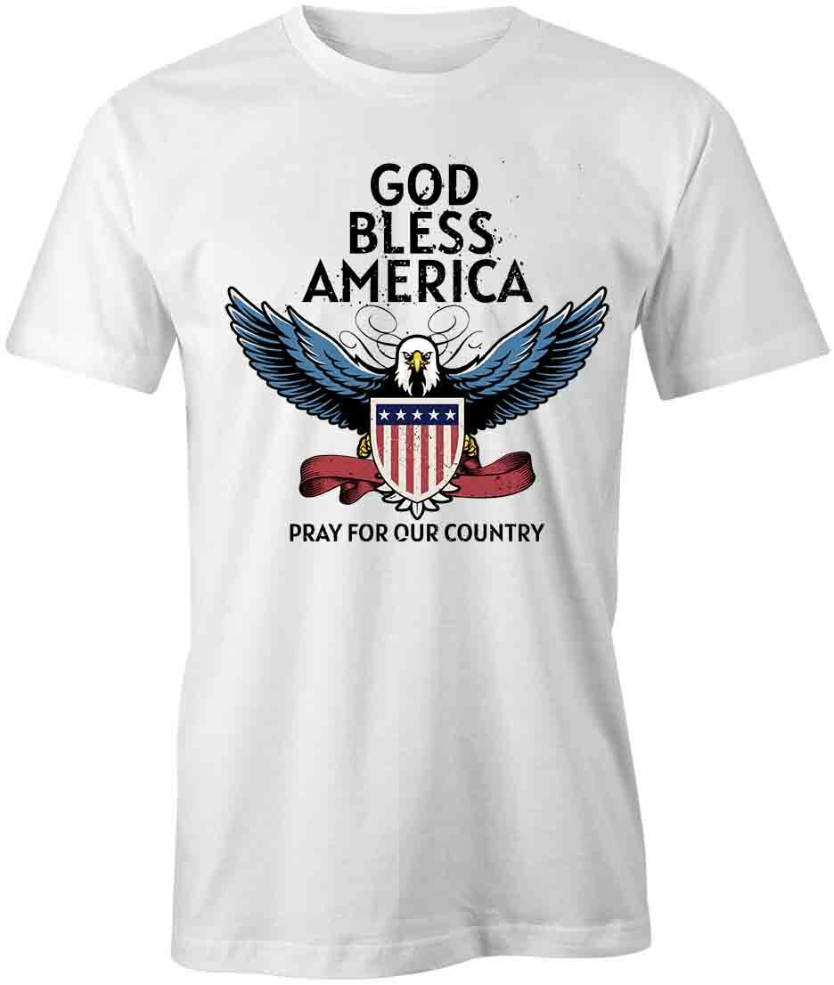 GOD BLESS AMERICA TShirt Tee Short-Sleeved Cotton CLOTHING PATRIOTIC S1WCA44 M