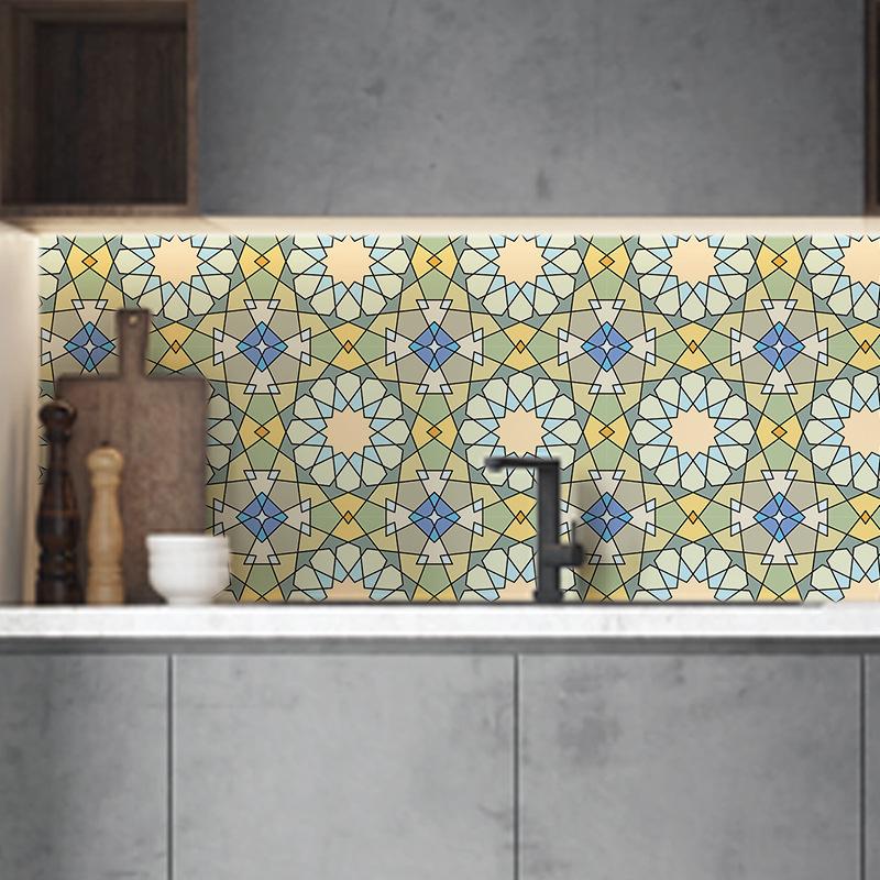 Lantern Printing Art Waterproof Wallpaper Removable Self-Adhesive Wall Sticker Islamic Middle Eastern Style Wallpaper