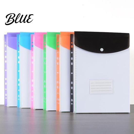 Department File Folder 3Pcs 11 Hole A4 with Snap Button Colorful Document Organizer