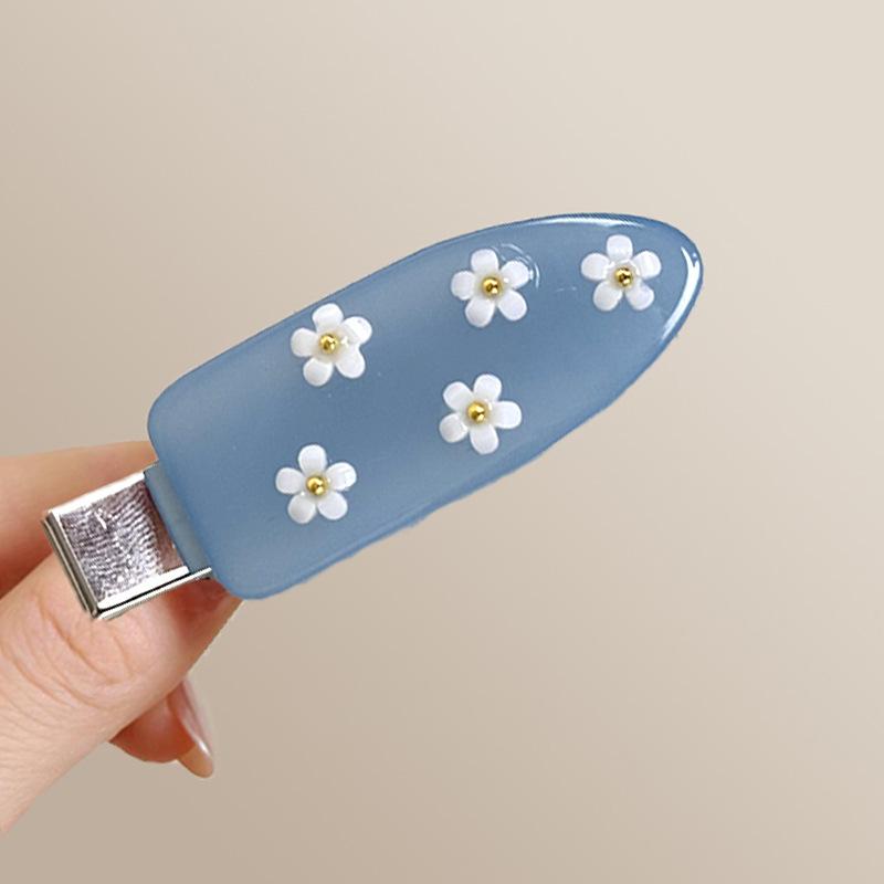 

Акриловая заколка для волос с цветком сбоку, милая, маленькая и свежая универсальная заколка-уточка, модные нишевые высококлассные аксессуары для волос