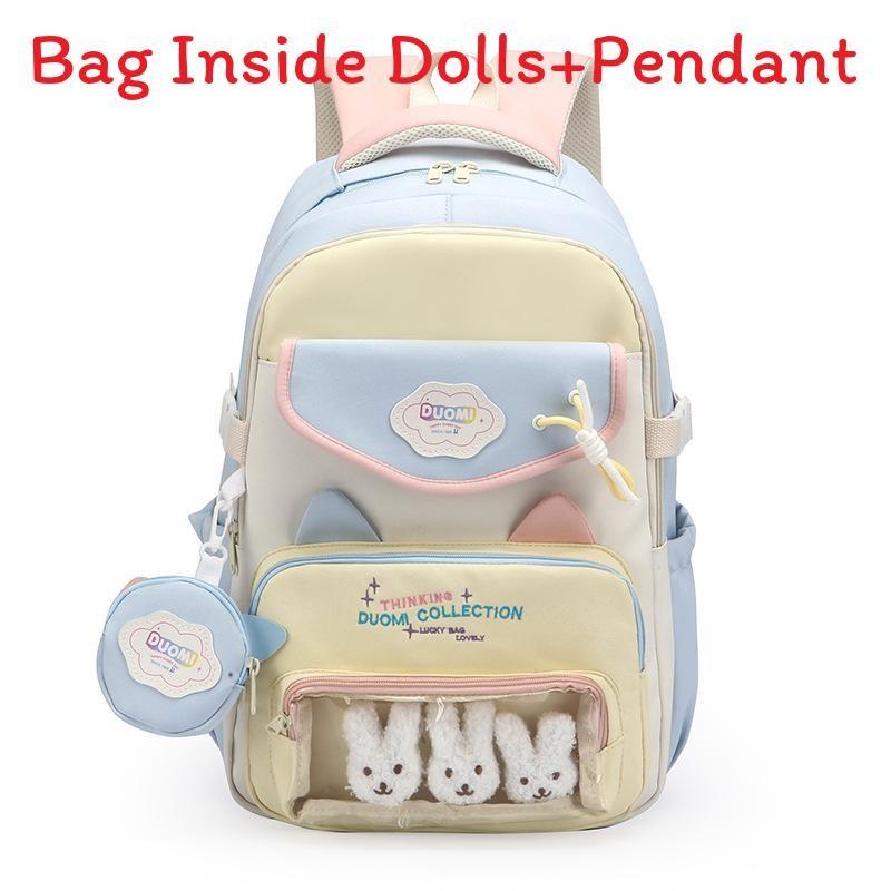 Student Backpack Cartoon Pattern With Durable Nylon For Middle School Girls And Boys Style Five