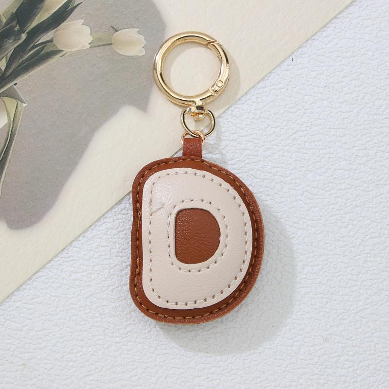 PU-Leder Bonbonfarbe A bis Z Initialen Schlüsselanhänger für Damen Einfach Mode Rucksack Telefonanhänger Autoschlüsselanhänger Schmuck Geschenke