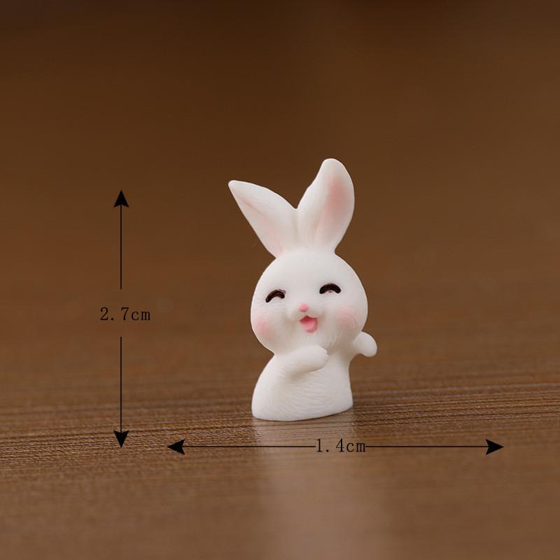 Charming Cartoon Resin Rabbit Figurine New Year Good Luck Bag For Home Decor