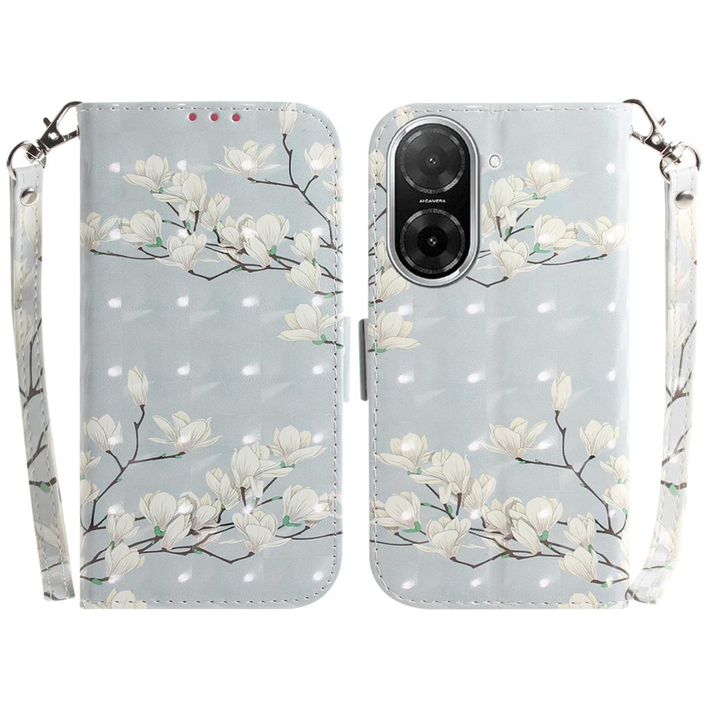 For Xiaomi Redmi A5 4G (171.7mm)/Poco C71 4G Case Pattern Printing Leather Wallet Phone Cover with Wrist Strap