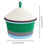 Interlaced Storage Basket with Domed Lid Handwoven Woven Organizer Stylish for