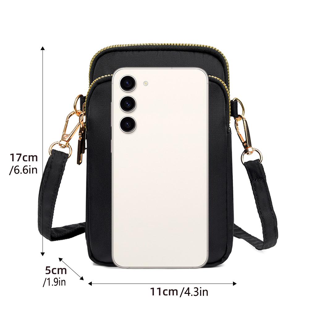 women's zero wallet nylon crossbody bag solid shoulder bag multi-layer zipper mommy bag can store mobile phones, chang