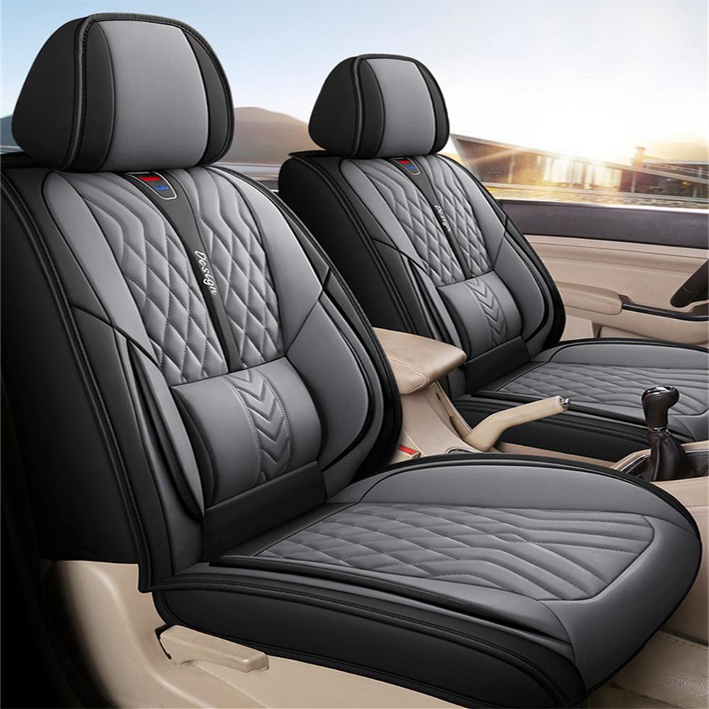 PU Leather FULL SET 5-Seats Car Seat Covers Cushion Front & Rear